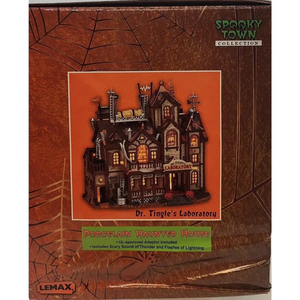 Lemax Spooky Town 2000 Dr. Tingle's Laboratory, 05487W, Halloween Village